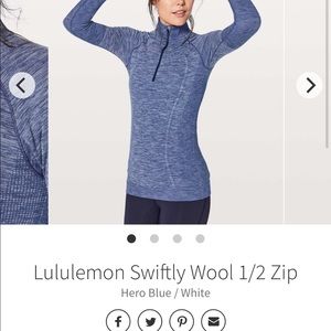 EUC lululemon swiftly wool 1/2 zip pullover 6